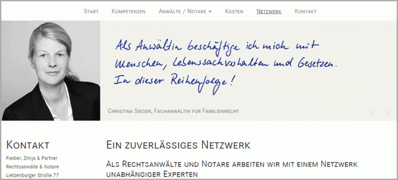 Screenshot der Webseite fiedler-law-de