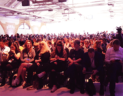 Publikum auf der re:publica beim Snapchatvortrag, Foto: Ocular Online