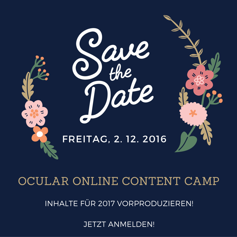 Einladung Ocular Online Content Camp 2016