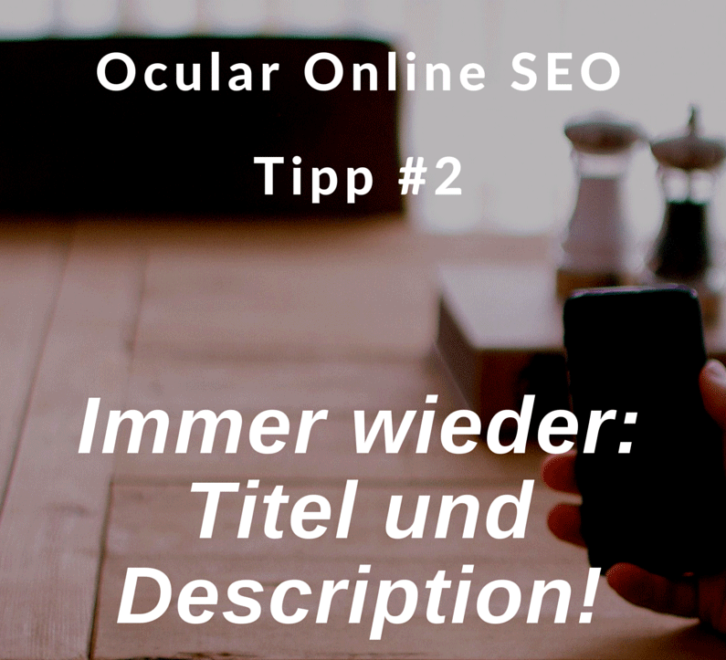 Ocular Online SEO Tipps für Title und Descritpion